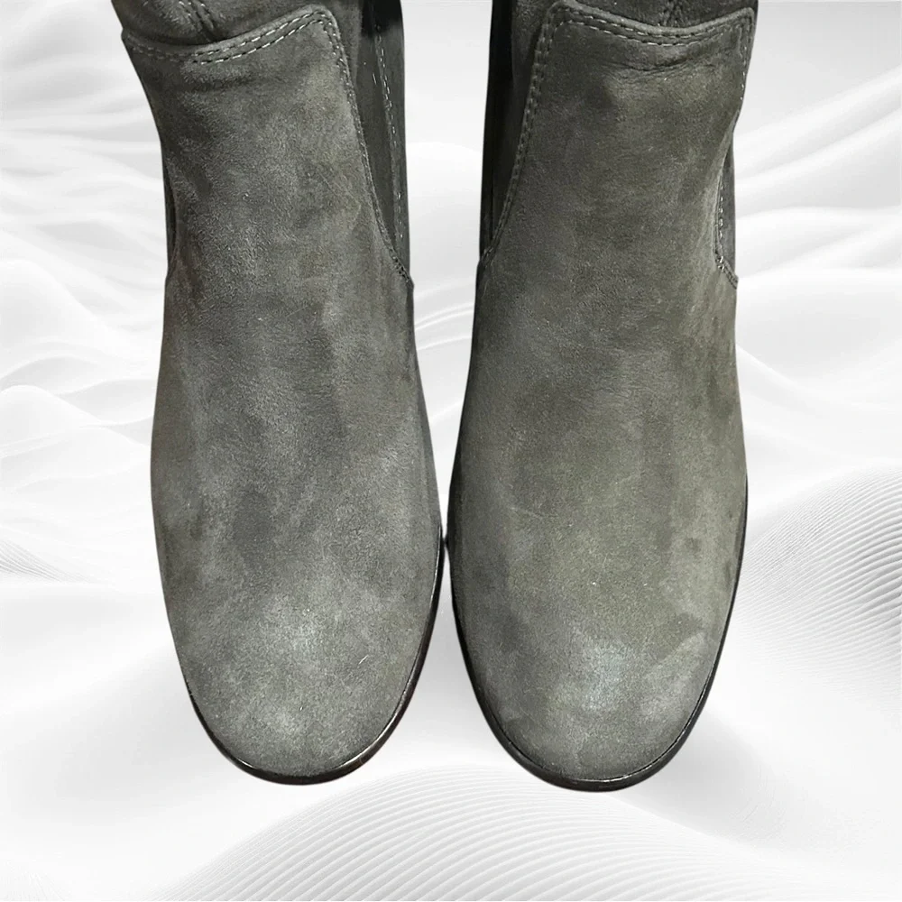Frye NWOB Julia Stretch Thigh High Suede Boots Smoke‎ Gray size 8M